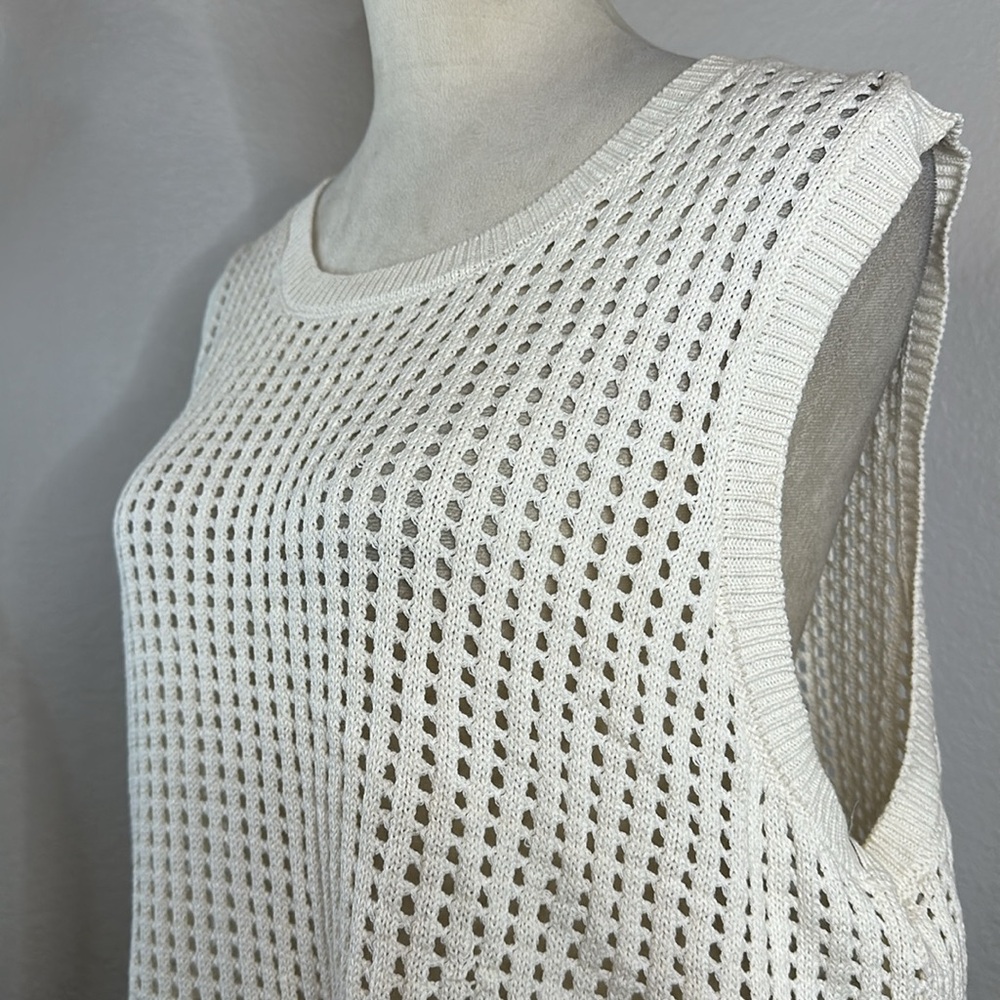 Vince Camuto Cream Open Knit Sweater Tank Size X-Large NWOT - Picture 9 of 10